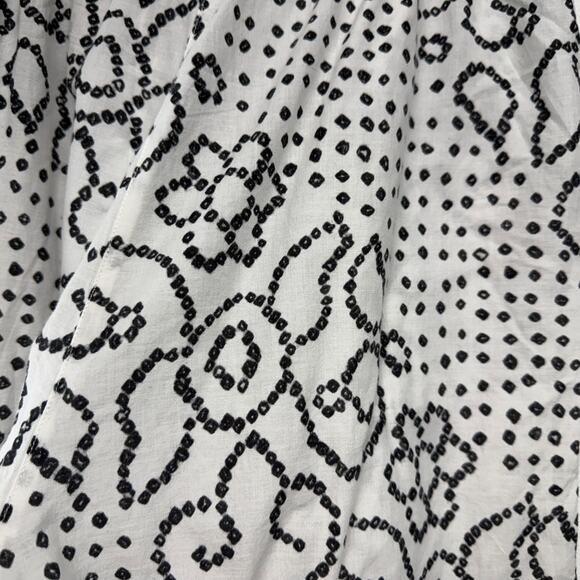 Xirena Talyn Geo Print Cropped Wide Leg Pants White Size L Pull On Drawstring - Picture 6 of 8